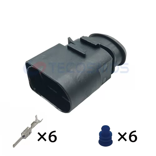 Waterproof IP66 Copper Contact ABS/Nylon Housing Wire Harness Lambda Sensor Plug for Car 6-Pin Male 1J0973733 - image 2